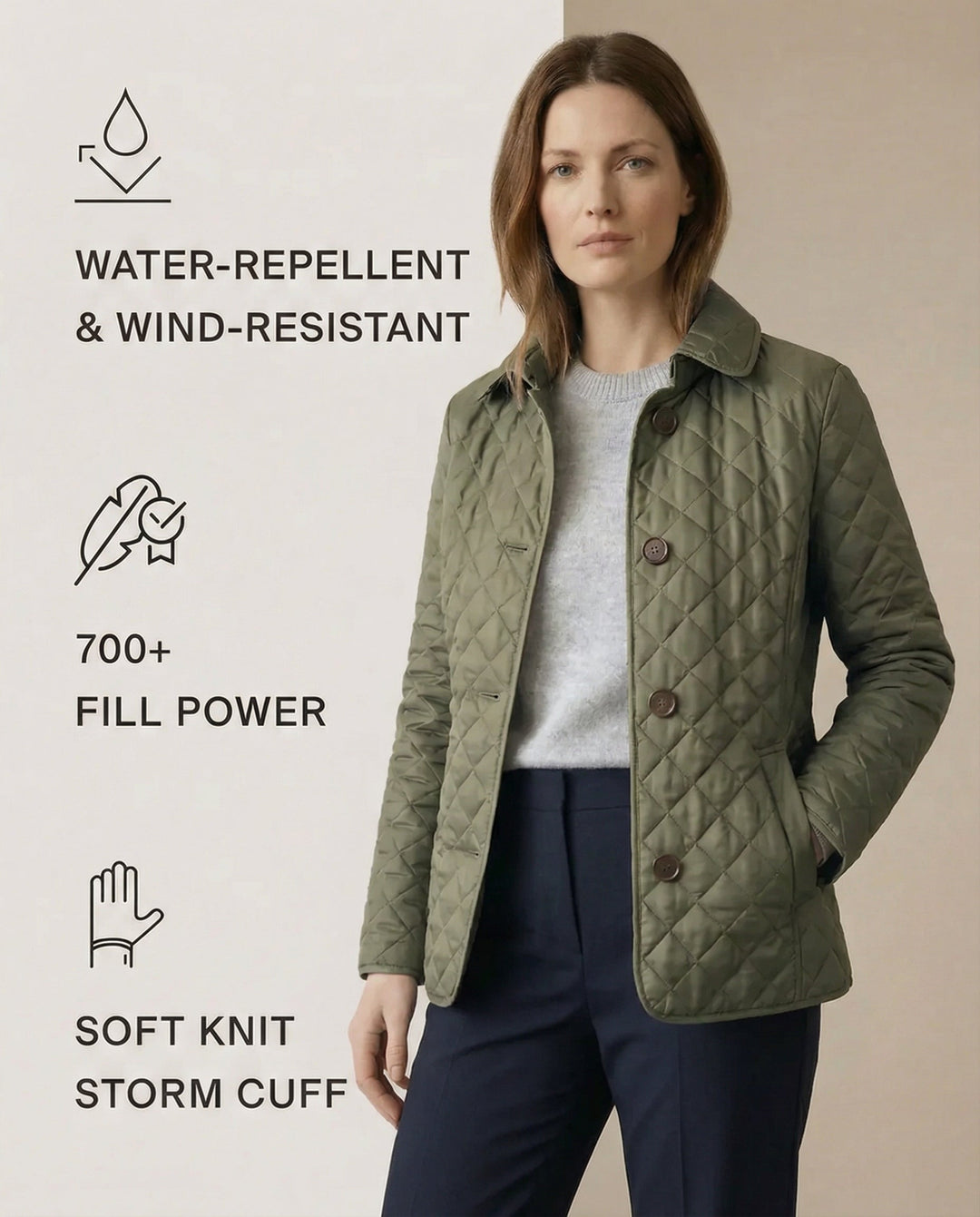 Olivia | Quilted Button-Up Jacket