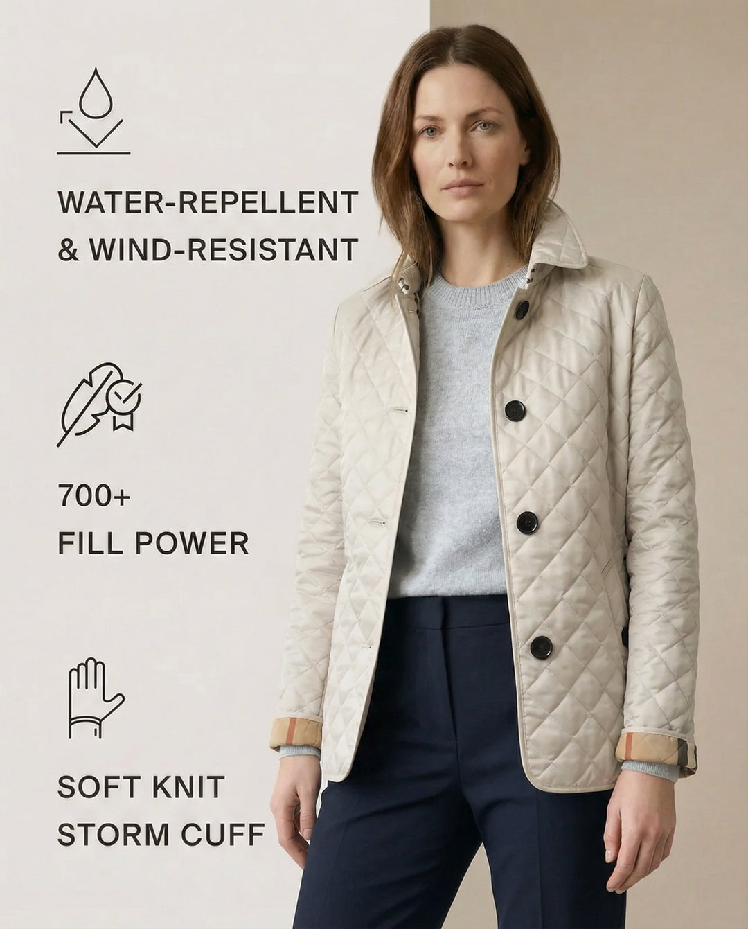 Olivia | Quilted Button-Up Jacket