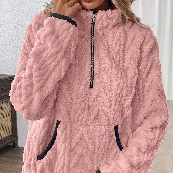 Harper | Fuzzy Half-Zip Sweatshirt with Pockets